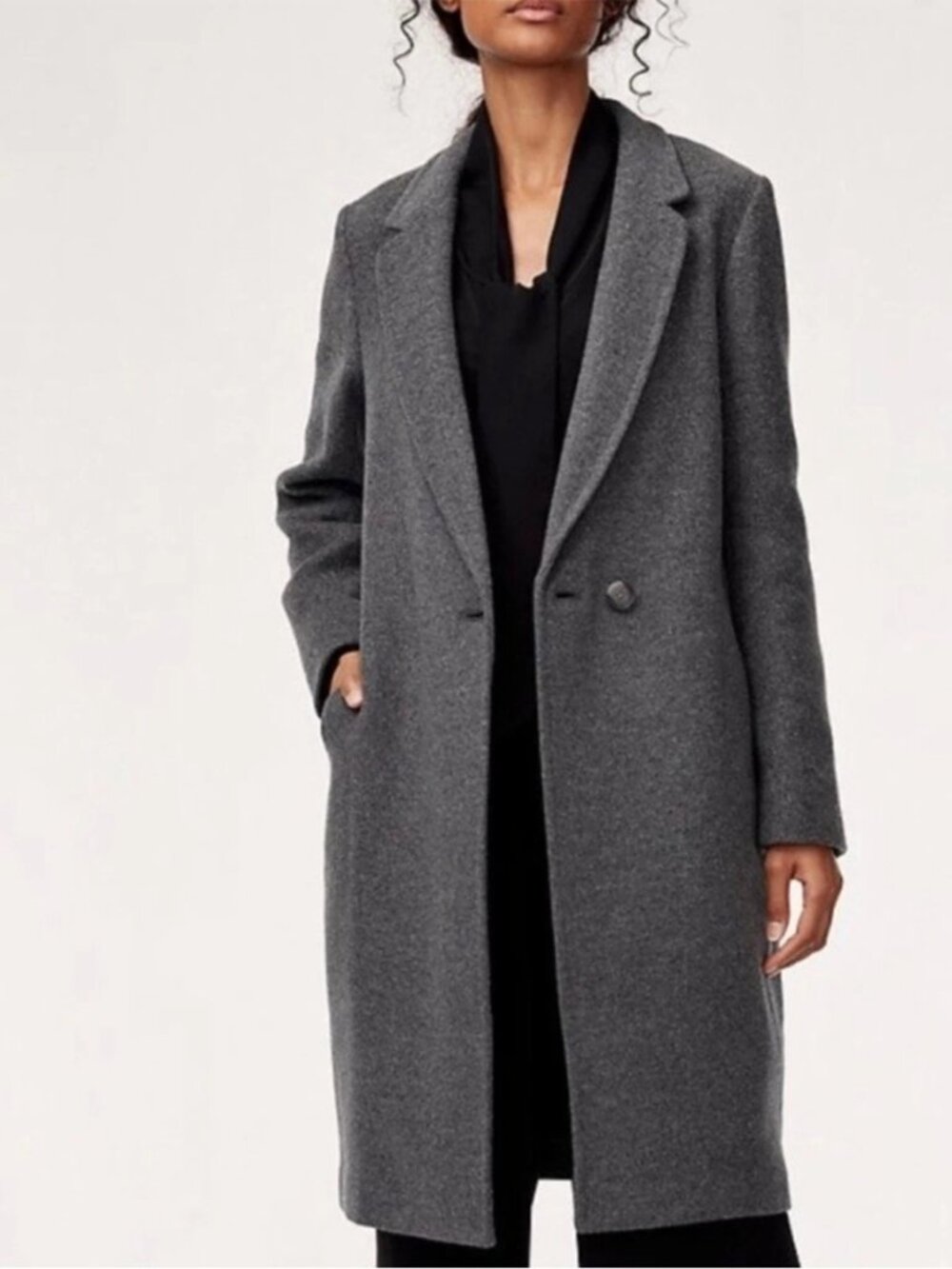 Aritzia Babaton "The Stedman" Virgin Wool Coat — Medium Heather Grey